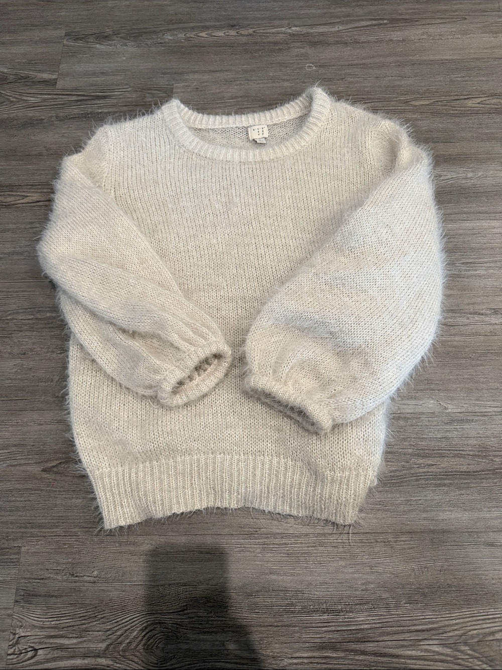 a new day Soft Ivory Fuzzy Crewneck Sweater